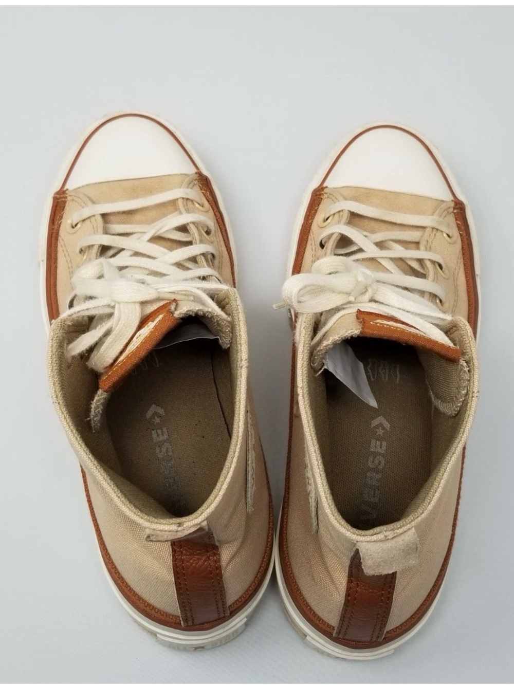 Converse Chuck Taylor All Star Lift Platform Chai Latte Hi Top in Beige & Brown - Picture 5 of 10